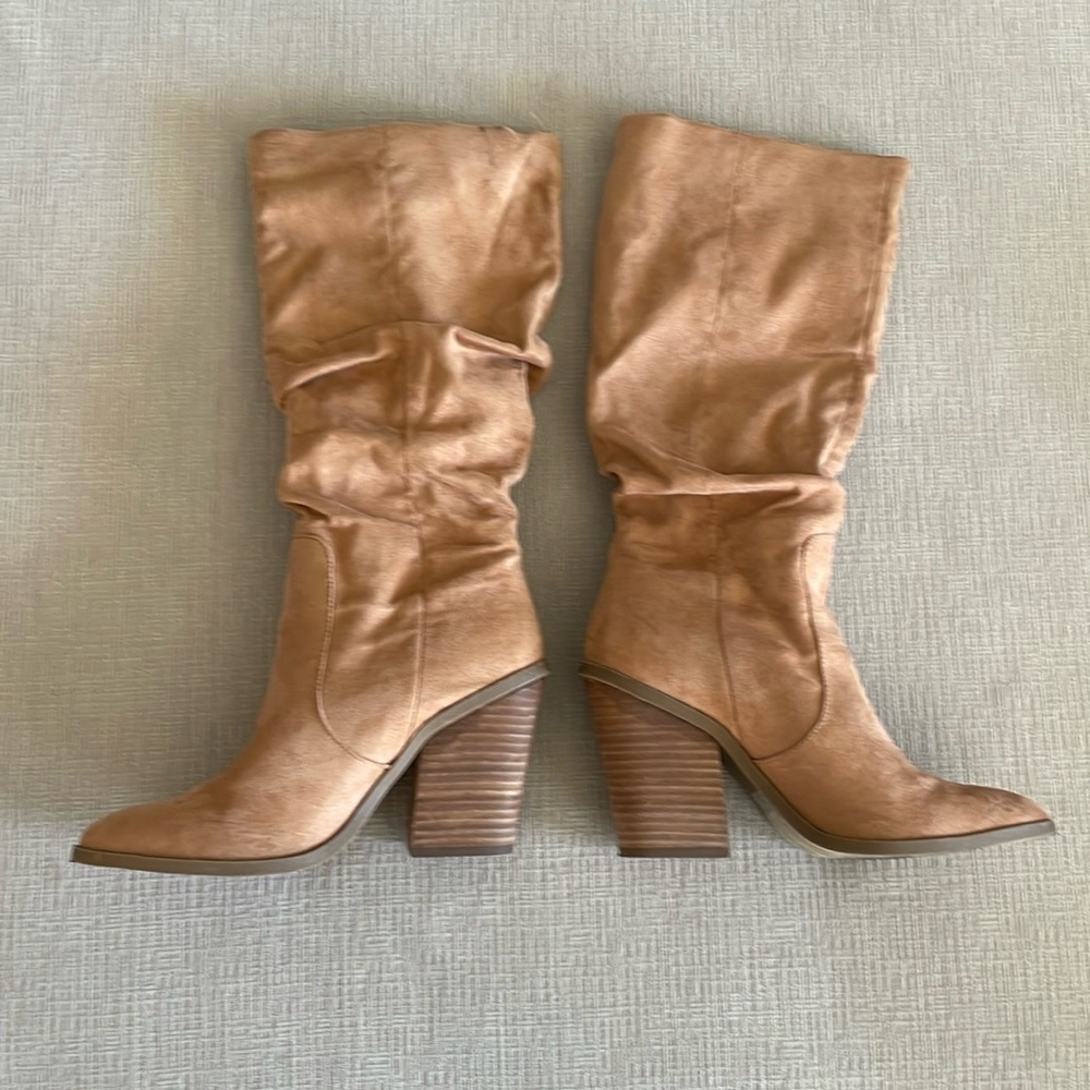 Francescas all weather camel suede-ish boots